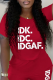 Red Casual Street Print Patchwork Letter O Neck T-Shirts