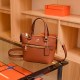 Brown Casual Simplicity Letter Zipper Bags