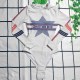 White Vacation Simplicity Print Letter Swimwears
