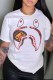 Red White Casual Print Patchwork O Neck T-Shirts