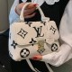White Casual Street Letter Patchwork Bags