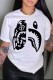 Black And White Casual Print Patchwork O Neck T-Shirts