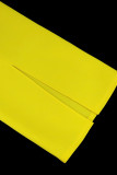 Yellow Elegant Solid Patchwork Appliques V Neck Evening Dress Dresses