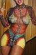 Brown Sexy Print Basic Turtleneck Long Sleeve Two Pieces