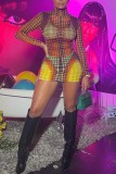Brown Sexy Print Basic Turtleneck Long Sleeve Two Pieces
