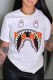 White Grey Casual Print Patchwork O Neck T-Shirts