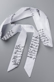 White Casual Print Bandage Patchwork Asymmetrical V Neck Tops