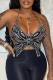 Black Sexy Patchwork Hot Drilling Bandage Backless Butterfly Halter Tops