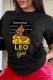 Black Casual Print Basic O Neck T-Shirts