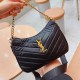 Black Casual Simplicity Letter Chains Bags