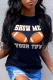 Black Street Daily Print Make Old O Neck T-Shirts