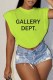 Light Green Casual Street Print Letter O Neck T-Shirts