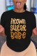 Black Casual Letter Print Basic O Neck T-Shirts