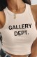 Cream White Sexy Casual Print Letter O Neck Tops