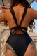 Black Sexy Solid Backless Swimwears (With Paddings)
