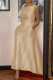 Champagne Elegant Solid Patchwork O Neck Evening Dress Dresses