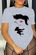 Grey Street Print Patchwork O Neck T-Shirts