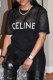 Black Street Letter See-through Mesh O Neck T-Shirts
