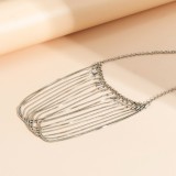 Silver Casual Geometric Tassel Chains Necklaces