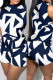 Blue White Casual Print Basic Half A Turtleneck Sleeveless Two Pieces