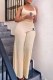 Cream White Street Print Letter U Neck Sleeveless Two Pieces