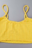 Red Sexy Casual Solid Backless Spaghetti Strap Sleeveless Two Pieces