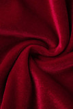 Red Sexy Solid Patchwork Asymmetrical Halter Irregular Dress Dresses