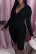 Black Casual Sportswear Solid Patchwork Zipper Hooded Collar Long Sleeve Two Pieces