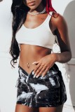 Red Casual Print Patchwork Skinny Low Waist Conventional Full Print Bottoms