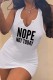 White Casual Letter Print Basic V Neck Vest Dress Dresses