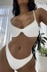 White Sexy Solid Patchwork Backless Swimwears (With Paddings)