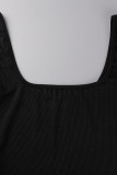Blue Casual Sportswear Solid Patchwork U Neck Tops