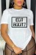 White Casual Letter Print Basic O Neck T-Shirts