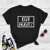 White Casual Letter Print Basic O Neck T-Shirts