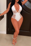 White Sexy Solid Mesh Turndown Collar Long Sleeve Three Pieces