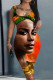 Orange Casual Street Print Patchwork U Neck Vest Dress Dresses