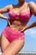 Rose Red Sexy Solid Patchwork Backless Swimwears (With Paddings)