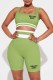 Green Street Print Letter Square Collar Sleeveless Two Pieces