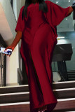 Green Elegant Solid Patchwork Slit O Neck Evening Dress Dresses