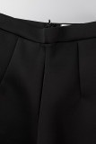 Black Street Solid Patchwork See-through O Neck Long Sleeve Two Pieces