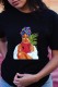 Black Casual Print Basic O Neck T-Shirts