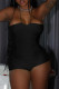 Black Sexy Solid Patchwork Halter Skinny Rompers