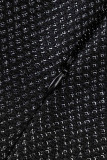 Black Street Solid Patchwork O Neck Tops