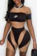 Black Street Print Letter O Neck Rompers