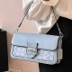Baby Blue Street Simplicity Letter Geometric Patchwork Bags