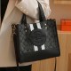 Black Elegant Simplicity Letter Patchwork Bags