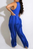 Red Street Print Tassel Letter O Neck Sleeveless Two Pieces