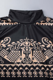 Red Casual Street Print Patchwork O Neck Sleeveless Two Pieces