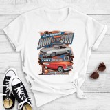 White Casual Print Basic O Neck T-Shirts