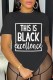 Black Casual Letter Print Basic O Neck T-Shirts